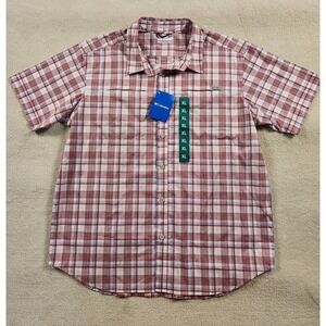 Columbia Men's XL Outdoor Short Sleeve Shirt Fishing Hiking Lightweight NWT Red